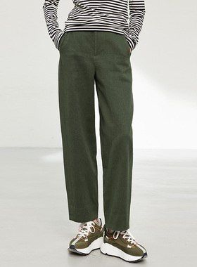 *WKZ06070 茉莉雅集 阿美咔叽酵素洗汉麻棉休闲廓形哈伦裤进口料