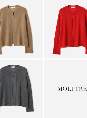 *WZK07175 茉莉雅集 KVSS全羊绒新中式手工盘扣针织开衫毛衣