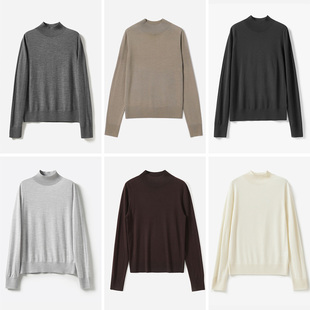 半高领打底 P意大利15μm黄金全羊毛18针无缝针织套衫 WZT05265