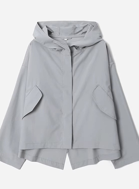 #WWT08290 茉莉雅集 J*S城市漫游防风防水飒感连帽廓形风衣外套