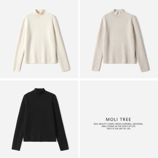 摩登半高领KVSS全羊绒针织套衫 WZT08176 C经典 女 茉莉雅集