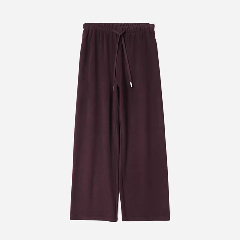 WWT08291 茉莉雅集 软糯保暖德绒休闲小樽领长袖收腰外套直筒裤女