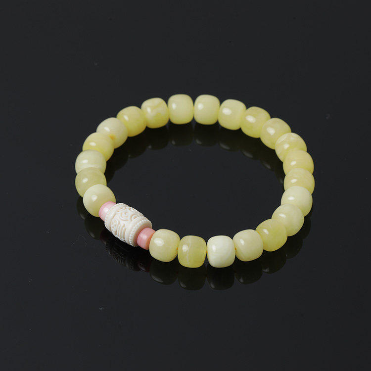 YBML0016【拾宝】蜜蜡碧玉南红猛犸枣珠算盘珠蜜蜡饼子枣珠手串