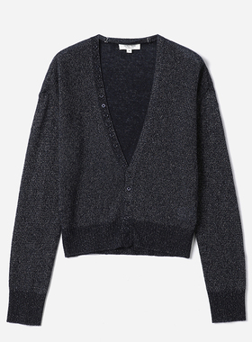 *WZK08156 华丽星光羊绒套装复古金银丝交织KVSS羊绒针织开衫背心