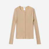 140S全羊毛星光进口珠片纱坑条修身 茉莉雅集 针织开衫 WZK07083