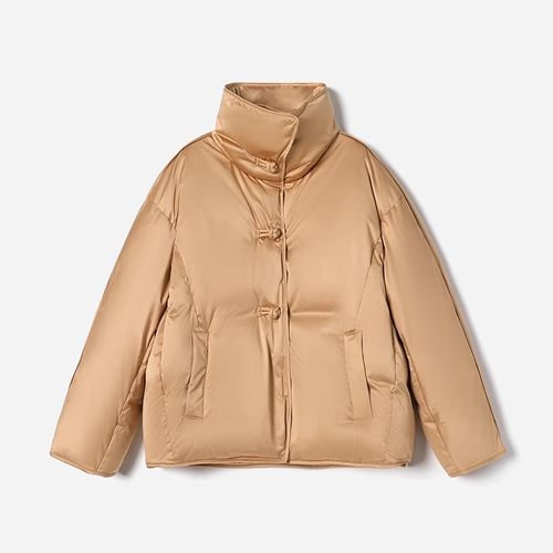 *WYR06122 茉莉雅集新中式缎面防水可追溯95白鹅绒盘扣短款羽绒服