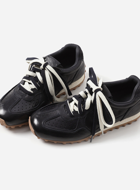 *EY08022 茉莉雅集 L0EW*E水洗马皮羊毛配绒里复古防滑德训鞋女