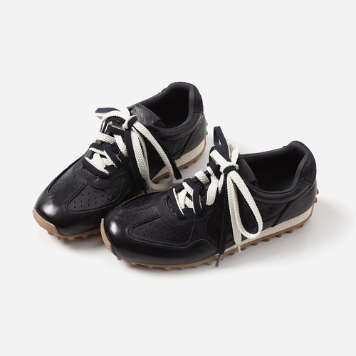 *EY08022 茉莉雅集 L0EW*E水洗马皮羊毛配绒里复古防滑德训鞋女