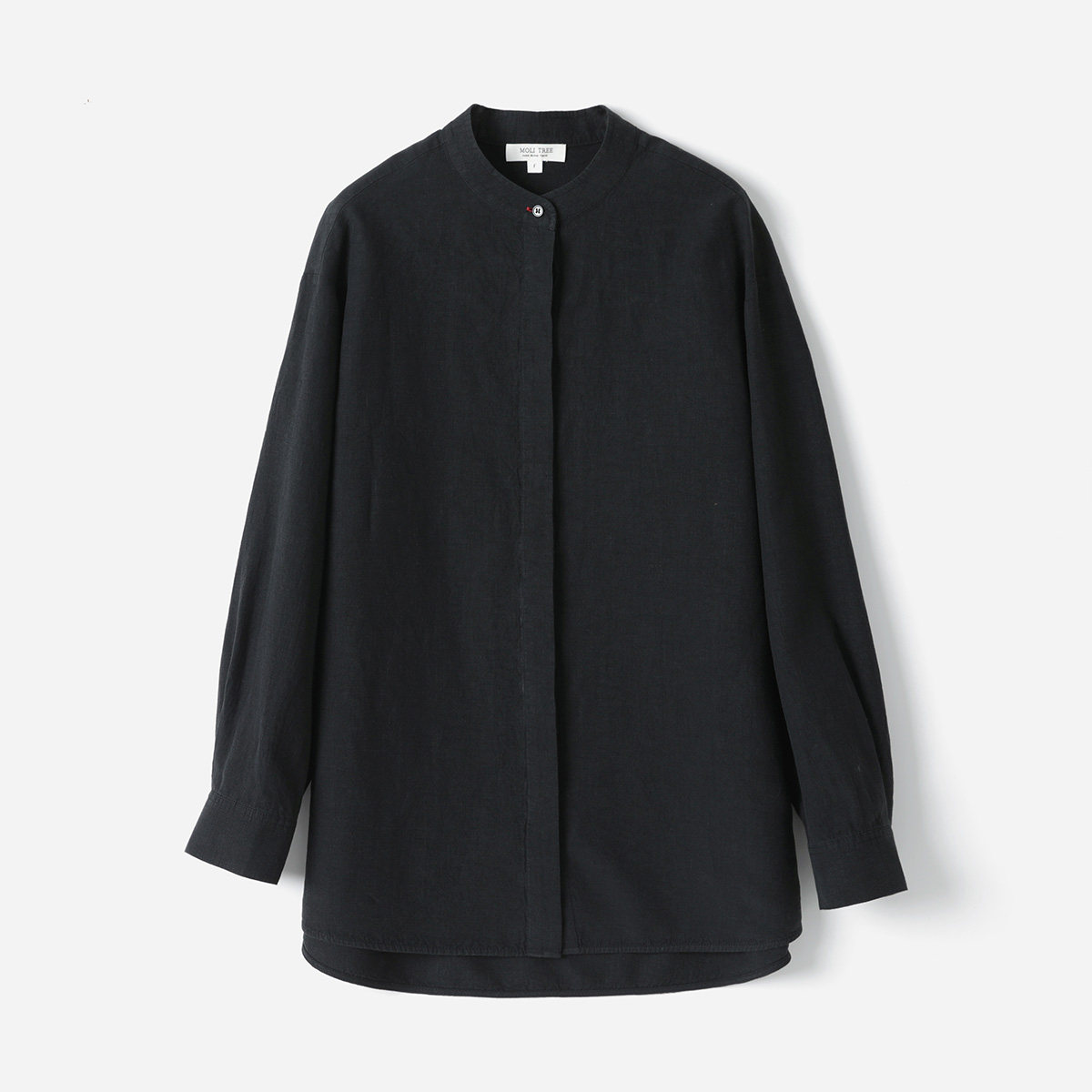 *WCS08224 R0*W茉莉雅集经典全亚麻时尚低调休闲百搭立领长袖衬衫