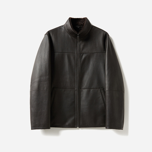 MPY05008 茉莉雅集 L*P法国lacon拉贡皮毛一体单面夹克立领男士