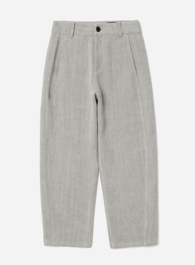 WKZ08246 茉莉雅集 复古老钱意大利花纱全亚麻松弛遮肉括号裤女