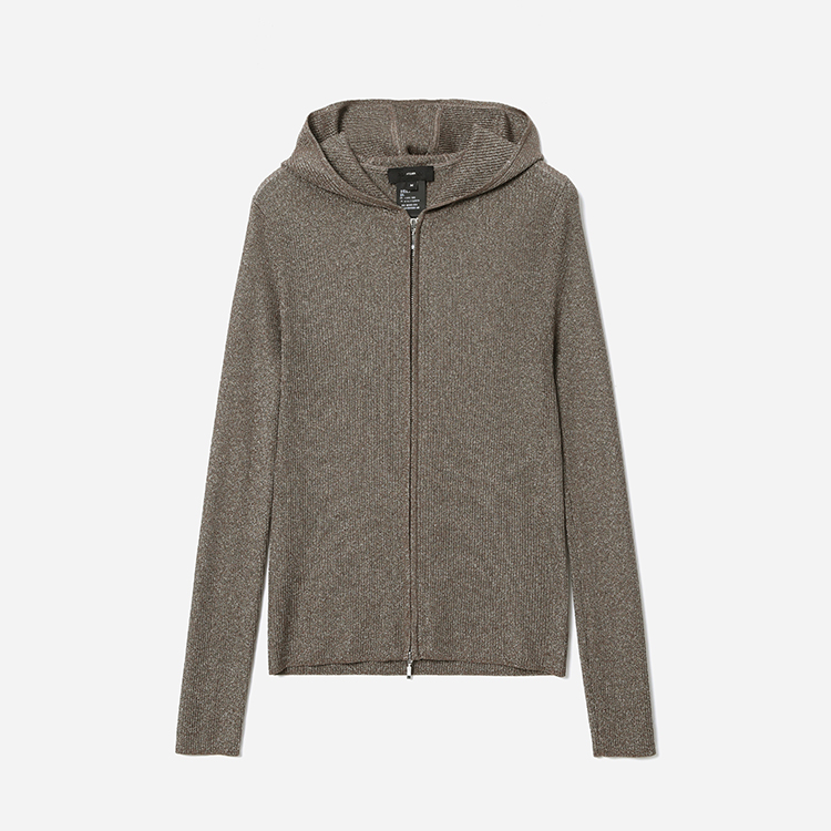 WZK07086 茉莉雅集 【繁星闪烁】意大利纱修身显瘦连帽针织开衫