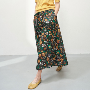 裙摆梨花照海棠全棉印花 茉莉雅集流动 半裙 WBQ06126