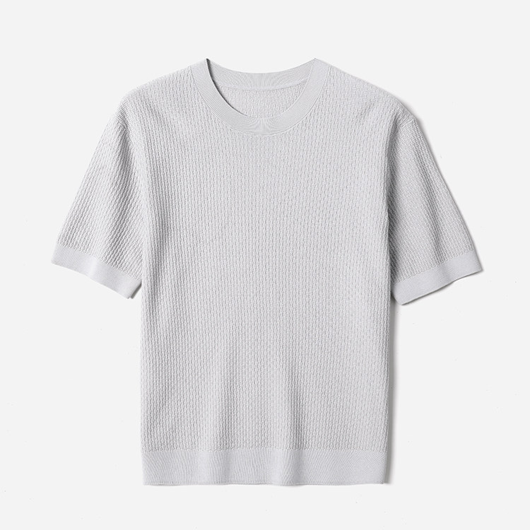 MZT09017 茉莉雅集 圆领/POLO领丝绵亚麻短袖肌理针织套衫男