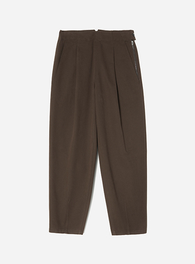 WKZ06237 茉莉雅集 M*H*L高支挺括高支棉侧拉链萝卜裤