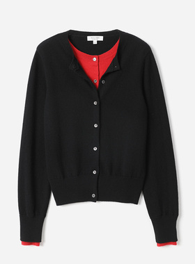 *WZK07195 茉莉雅集 静奢风假两件奶奶衫懒人KVSS全羊绒针织开衫