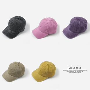 WMZ09001 复古彩色全棉水洗做旧软顶棒球帽鸭舌帽 茉莉雅集