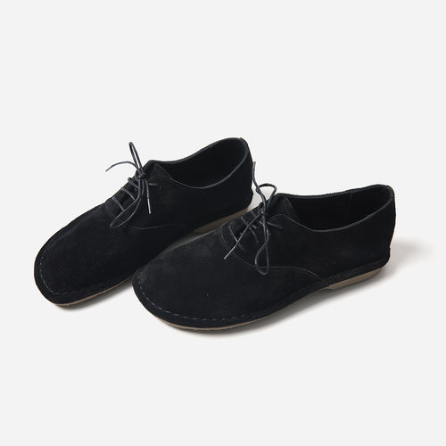 *ED09003 茉莉雅集 L0EW*E复古休闲舒适高丝光牛猄圆头系带单鞋女