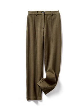 V01 WKZ02347 茉莉雅集 日本强缩针织羊毛呢挺括有型奶奶裤