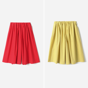 牛筋腰纸感棉活力松弛阔腿五分裙裤 WKZ09036 茉莉雅集