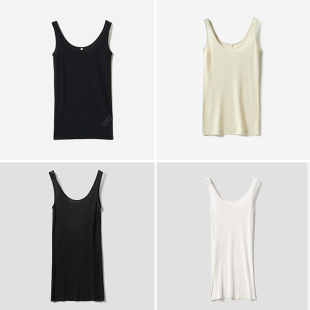 不单穿 茉莉雅集 人手B备打底防透进口料全棉背心T恤 WTX06044