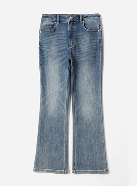 *WKZ04278 茉莉雅集CE琳超模腿神裤修长显瘦棉弹气场小微喇牛仔裤