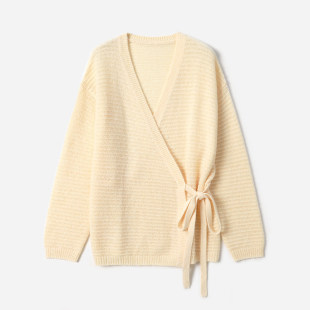 套衫 WZT09052 C浪漫诗意羊毛羊绒无缝一体针织开衫 女 茉莉雅集