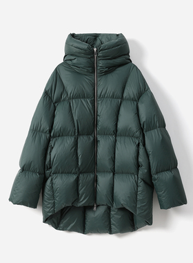 *WYR07082 御寒系列日本料轻盈可追溯95白鹅绒前短后长泡芙羽绒服