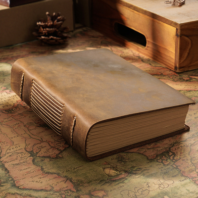 牛皮手帐本手工素描本覆古欧式本子魔法手账创意加厚日记tn手账本