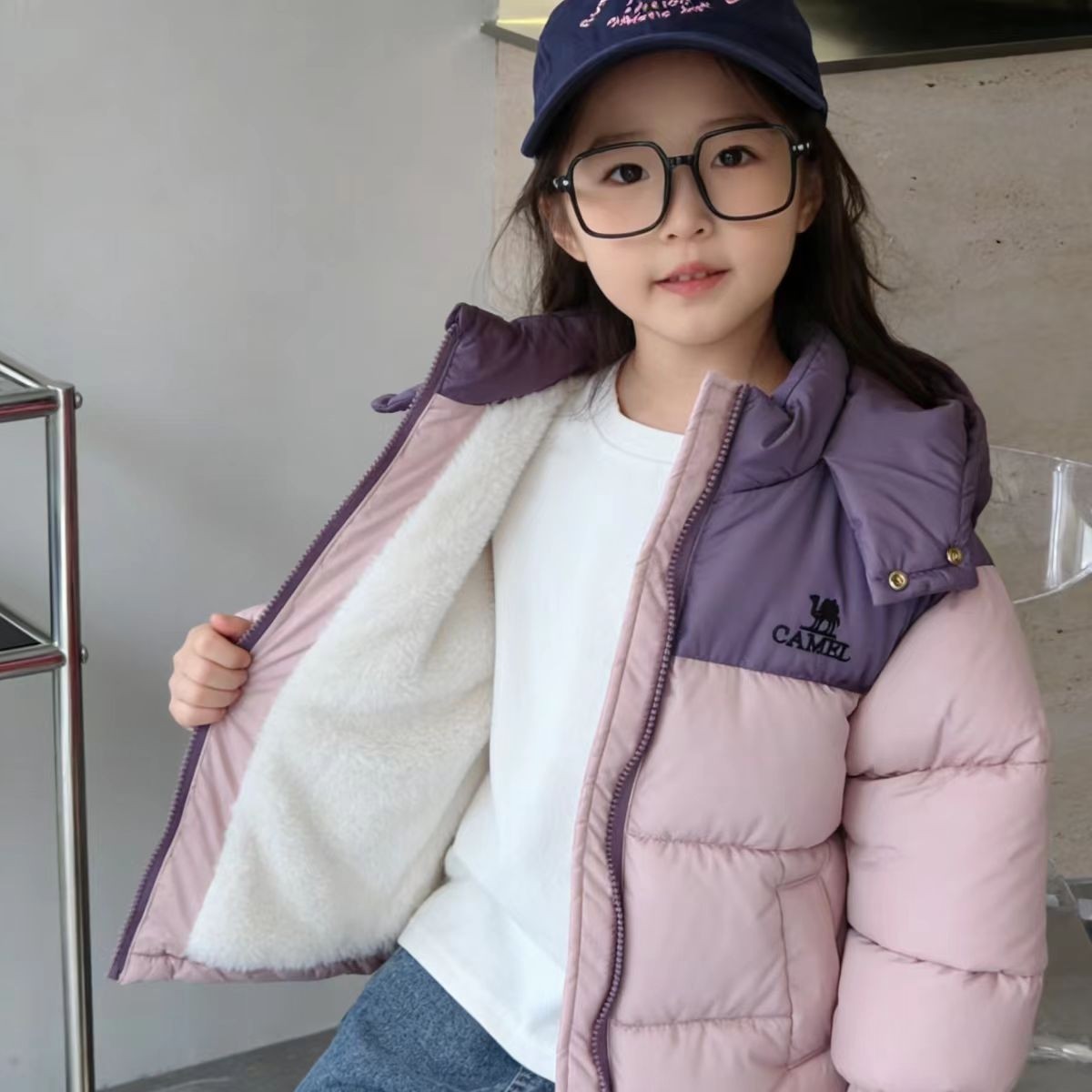 女童女宝粉色棉服女童加厚冬装可爱宝宝短款连帽韩系洋气加绒棉衣,童装/婴儿装/亲子装,普通外套,淘宝优惠券,粉丝福利购,淘宝优惠卷