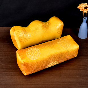 寿枕男女头枕脚枕殡葬用品织锦面料全新丝棉填充老人冲喜寿衣全套