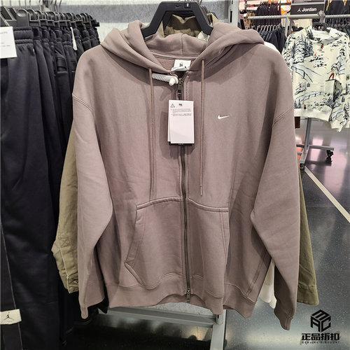 NikeLab Solo Swoosh 小勾刺绣重磅宽松加绒连帽拉链衫HV1085-289