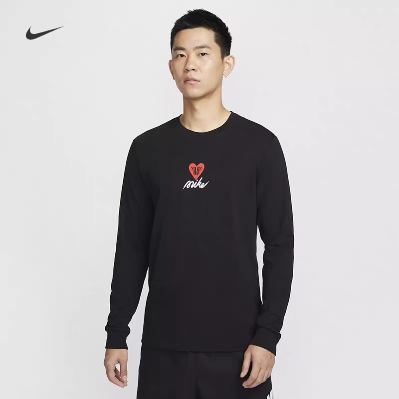Nike/耐克男子春秋潮流百搭纯棉运动休闲长袖T恤打底衫HV9808-010