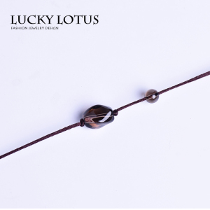 luckylotus首饰 近净体茶晶原矿水晶 开运手链 桃花 事业男女包邮