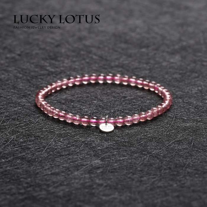 LUCKYLOTUS首饰草莓晶 极细单圈手链 小颗粒简约时尚男女情侣包邮