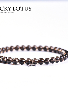 luckylotus珠宝首饰茶晶手链男女款水晶手串简约百搭闺蜜礼物包邮