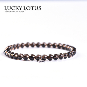 luckylotus珠宝首饰茶晶手链男女款水晶手串简约百搭闺蜜礼物包邮