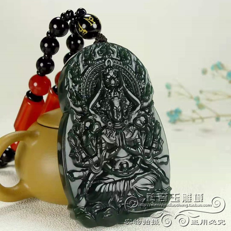 千手观音属鼠生肖塔新疆和田玉