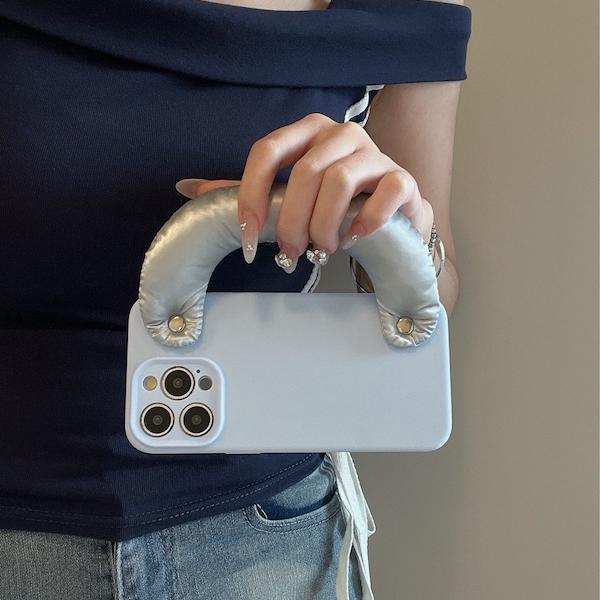 网红同款充棉手提液态苹果手机壳