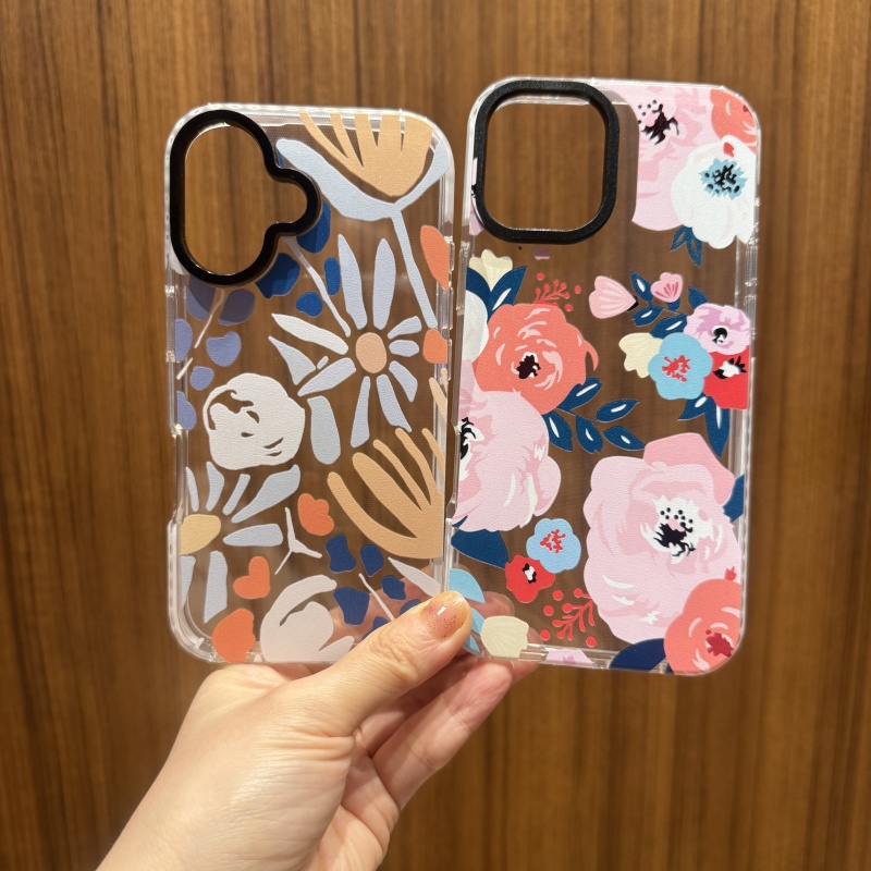 二合一防摔ins花朵苹果16Pro软壳