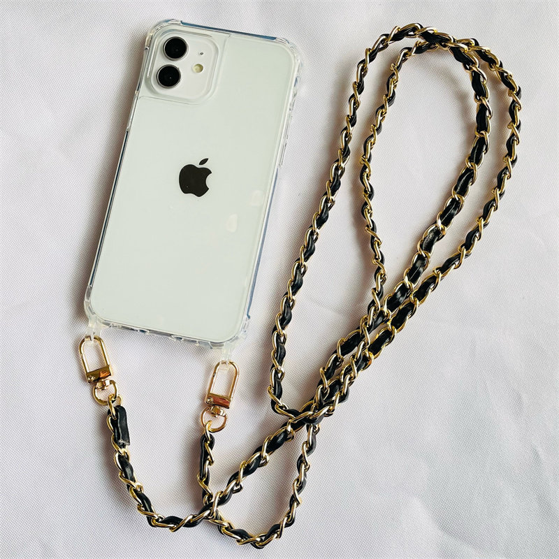 CHOWILL一体挂钩亚克力+小香风编织链条背带适用iPhone17 16 15Pro 14Plus 13Mini XSMAX XR SE3防摔手机壳