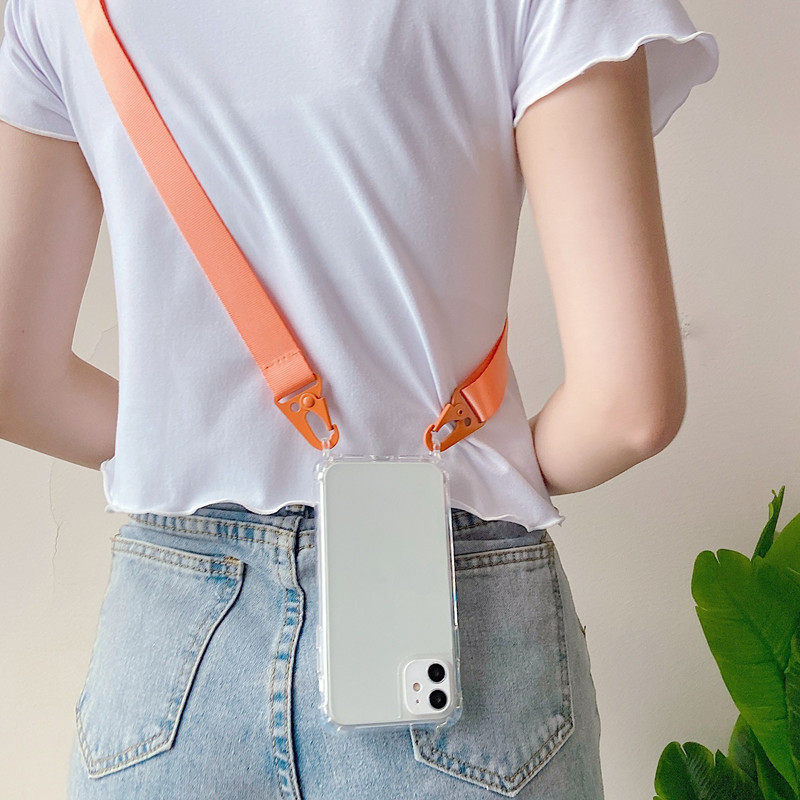 一体挂钩防摔挂绳斜挎苹果手机壳