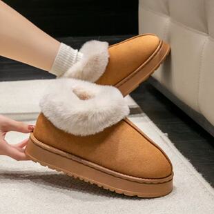 冬天男士 包跟女生室内厚底防滑保暖毛绒居家居棉鞋 外穿 棉拖鞋 冬季