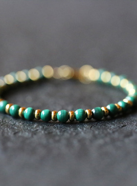 复始丨9k珠手链天然孔雀石