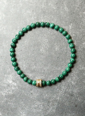 14k包金天然手串孔雀石