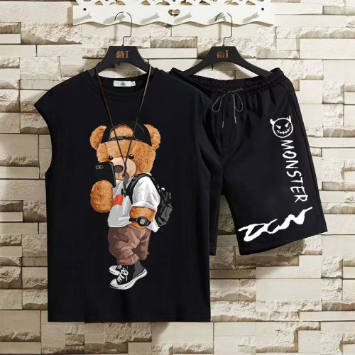 运动套装健身跑步休闲短裤两件套