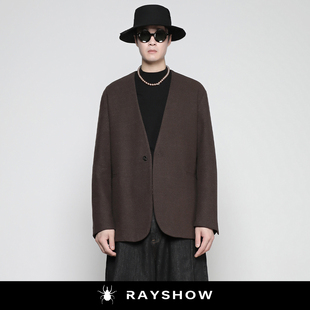 RAYSHOW·雷修COS极简无领西装 素雅静奢老钱风日常战袍毛呢外套
