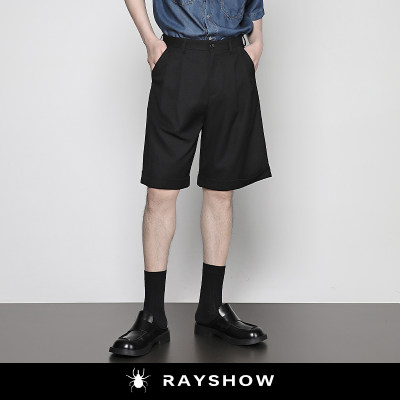 RAYSHOW@双褶立体卷边宽舒中裤