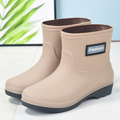 胶靴女冬短筒雨靴水靴防水耐磨厨房时尚 雨鞋 套鞋 水鞋 防滑胶鞋 踩水