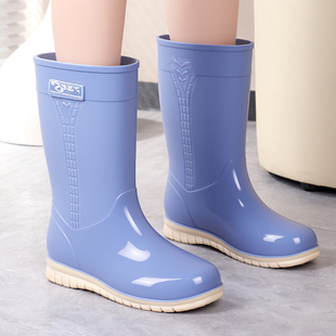 女春夏外穿工作耐磨套鞋防滑防水鞋雨鞋妈妈中筒雨靴塑料厚底胶鞋